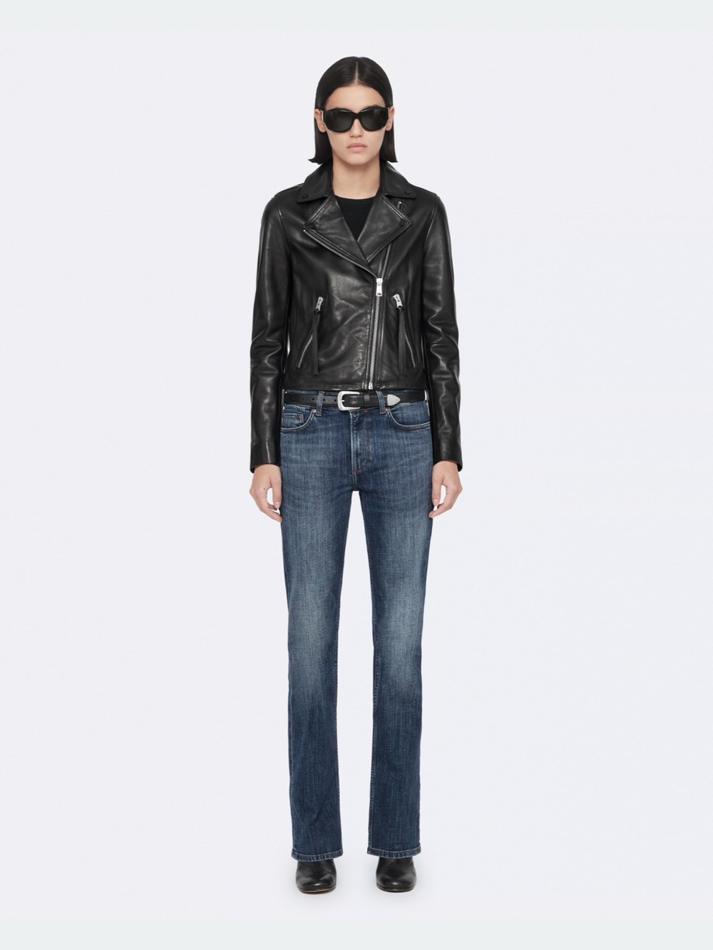 AllSaints Dark Blue Straight-Leg Jeans